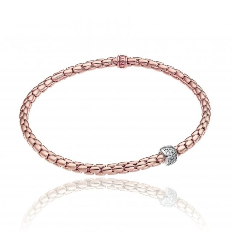 Chimento Stretch Spring 18ct Rose Gold and Diamond Bracelet