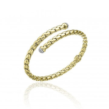 Chimento Stretch Spring Crossover 18ct Yellow Gold and Diamond Bracelet