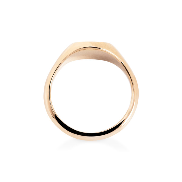Yellow Gold Cushion Small Signet Ring - Image 3
