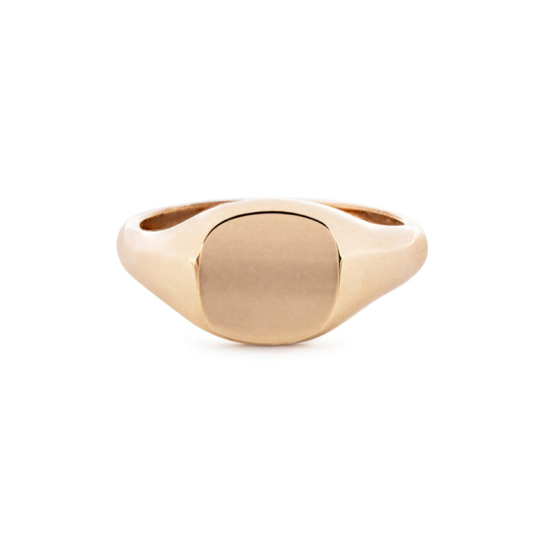 Yellow Gold Cushion Small Signet Ring - Image 2