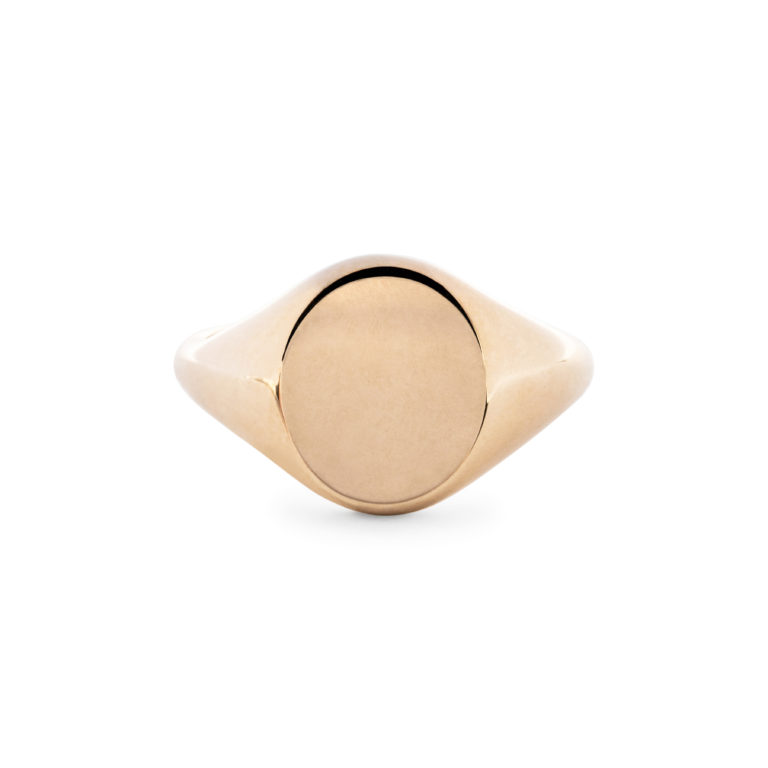 Yellow Gold Oval Medium Signet Ring - Image 2