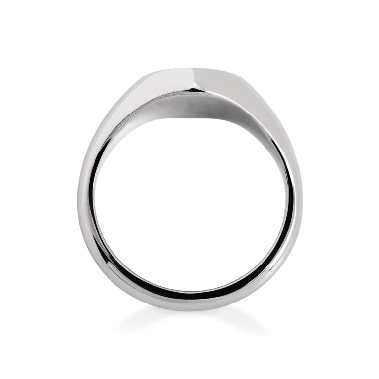 Platinum Oval Medium Signet Ring - Image 3