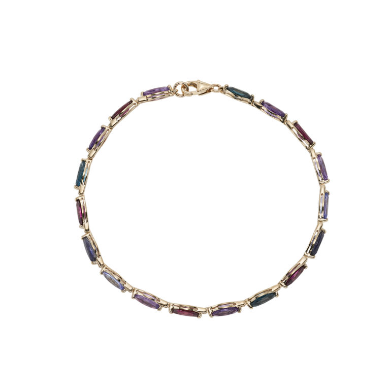 Multi-Gemstone and Yellow Gold Bracelet - Image 2
