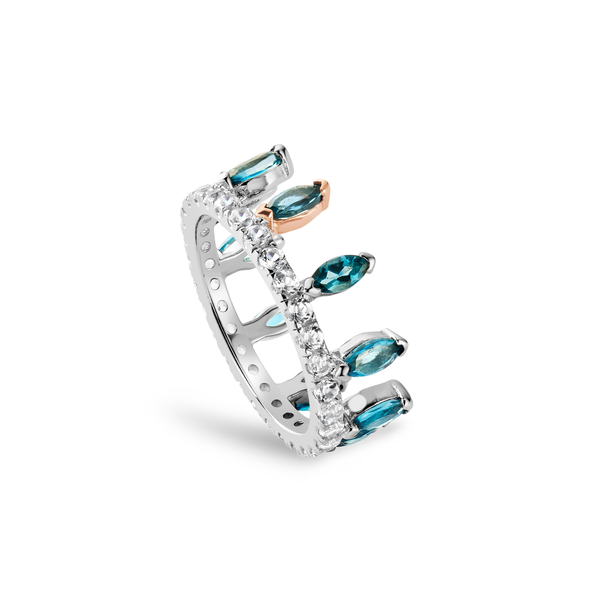 Clogau Silver Celebration Crown London Blue Topaz Ring Jeweller