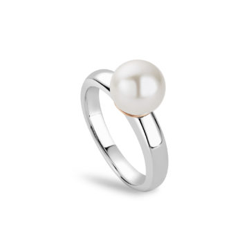 Clogau Nature's Wonder Sterling Silver Beachcomber Ring with Pearl