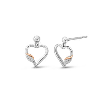 Clogau Silver Past Present Future Heart Drop Earrings