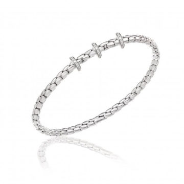 Chimento Stretch Spring 18ct White Gold and Diamond Bracelet
