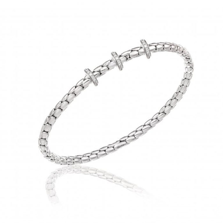Chimento Stretch Spring 18ct White Gold and Diamond Bracelet