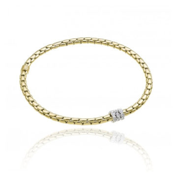 Chimento Stretch Spring 18ct Yellow Gold and Diamond Bracelet