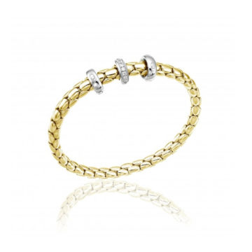 Chimento Stretch Spring 18ct Yellow Gold and Diamond Bracelet