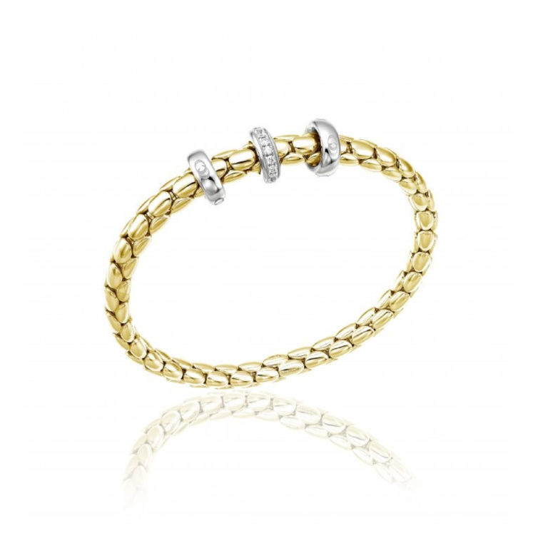 Chimento Stretch Spring 18ct Yellow Gold and Diamond Bracelet