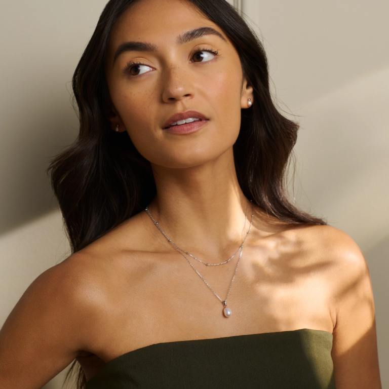 Clogau Nature's Wonder Sterling Silver Beachcomber Layered Necklace with Pearl - Image 2