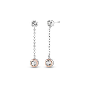 Clogau Celebration Sterling Silver Drop-Chain Earrings with Topaz