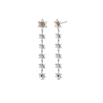 Clogau Nature's Wonder Sterling Silver Daffodil Drop-Hoop Earrings