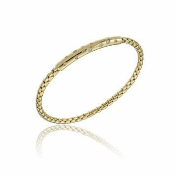 Chimento Stretch Spring 18ct Yellow Gold and Diamond Scatter Bracelet
