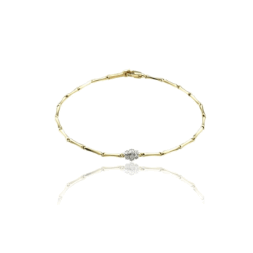 Chimento Bamboo Shine 18ct Yellow Gold and Diamond Bracelet