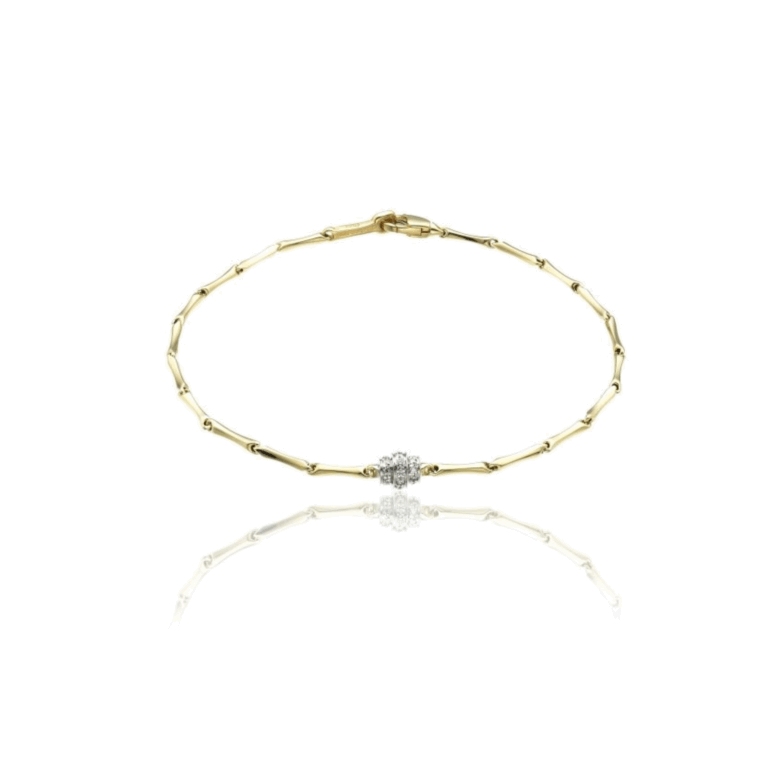 Chimento Bamboo Shine 18ct Yellow Gold and Diamond Bracelet