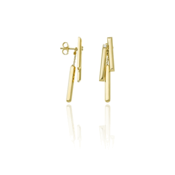Chimento Chocolat 18ct Yellow Gold and Diamond Drop Earrings