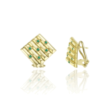Chimento Chocolat 18ct Yellow Gold and Emerald Earrings