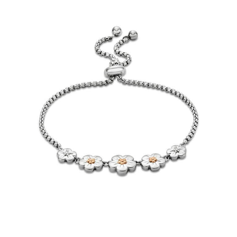Clogau Nature's Wonder Sterling Silver Forget-Me-Not Adjustable Bracelet