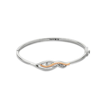 Clogau Nature's Wonder Sterling Silver Waterfall Bangle with Topaz