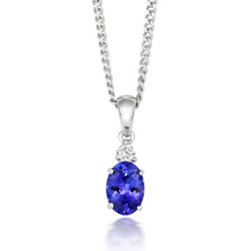 Tanzanite and Diamond Drop Pendant