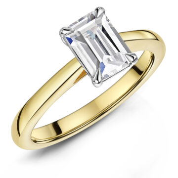 Provenance 0.70ct Emerald Cut Diamond Single Mine Origin Gold Ring