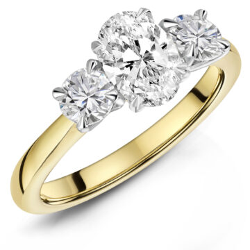 Provenance 1.30ct Oval and Round Brilliant Cut Diamond Single Mine Origin Gold Ring