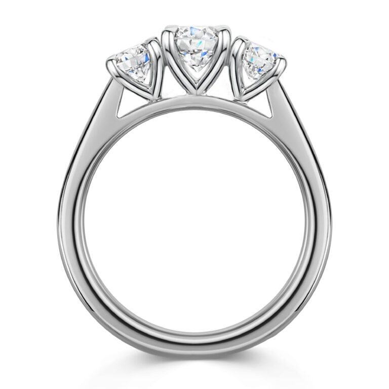 Provenance 1.00ct Round Brilliant Cut Diamond Three Stone Platinum Ring - Image 3