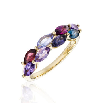 Multi-Gemstone and Yellow Gold Ring