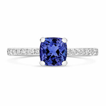 Cushion Cut Tanzanite and Diamond Ring
