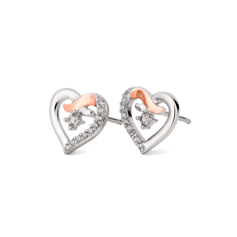 Clogau Forever Yours Sterling Silver Kiss Stud Earrings with Zircon
