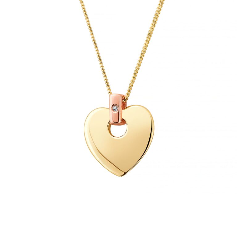 Clogau Cariad 9ct Solid Gold Pendant with Diamond