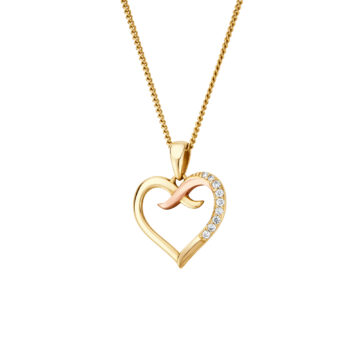 Clogau Forever Yours 9ct Solid Gold Kiss Pendant with Diamonds