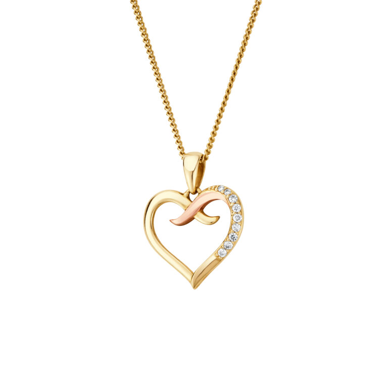 Clogau Forever Yours 9ct Solid Gold Kiss Pendant with Diamonds