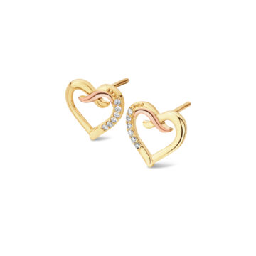 Clogau Forever Yours 9ct Solid Gold Kiss Stud Earrings with Diamonds