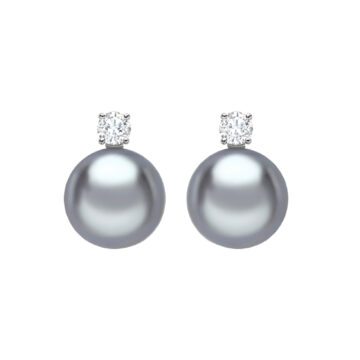 Detachable Tahitian Cultured Pearl and Diamond Two Stone Earrings