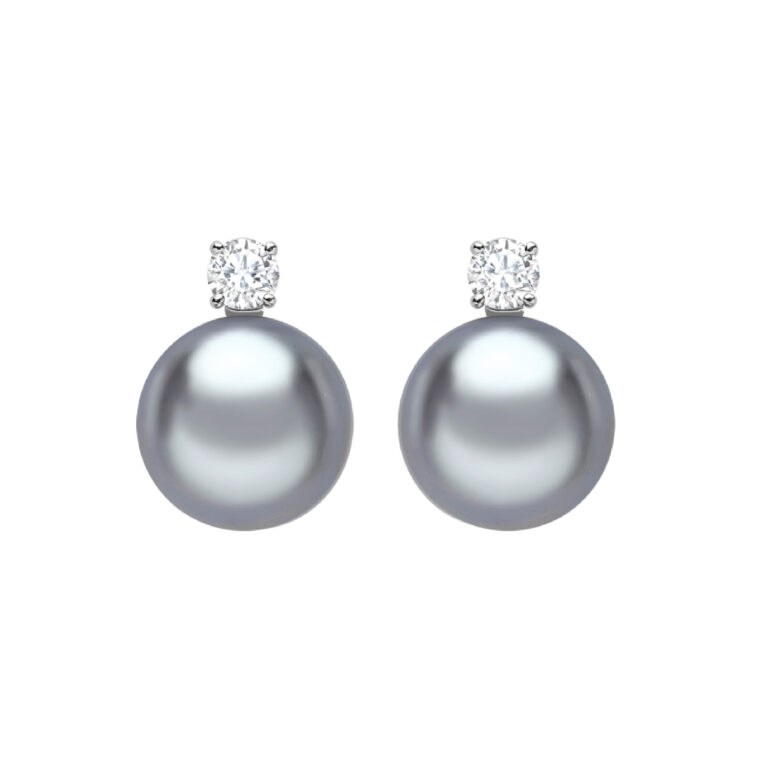 Detachable Tahitian Cultured Pearl and Diamond Two Stone Earrings