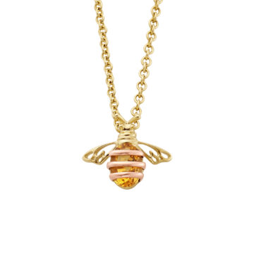 Clogau Nature's Wonder 9ct Solid Gold Honey Bee Pendant with Citrine