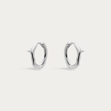 Shaun Leane Silver Rose Thorn Mini Hoop Earrings