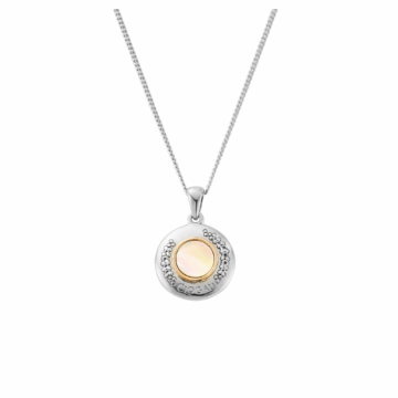 Sterling Silver Pendant With Mother of Pearl & Topaz