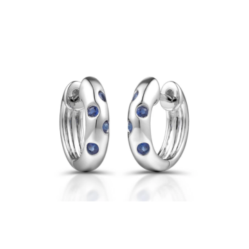 Sapphire and White Gold Scatter Hoop Earrings