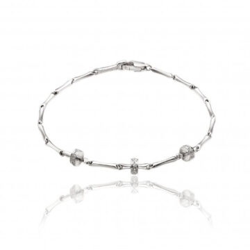 Chimento Bamboo Shine 18ct White Gold and Diamond Bracelet