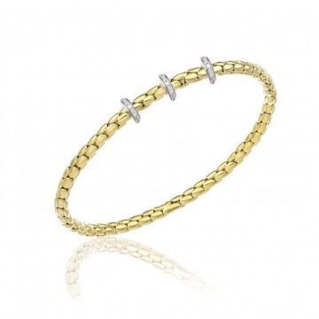 Chimento Stretch Spring 18ct Yellow Gold and Diamond Bracelet