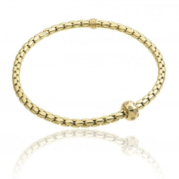 Chimento Stretch Spring 18ct Yellow Gold and Diamond Bracelet