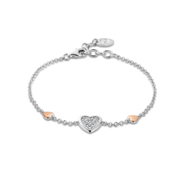 Clogau Forever Yours Sterling Silver Love Heart Bracelet with Swarovski® Zirconia