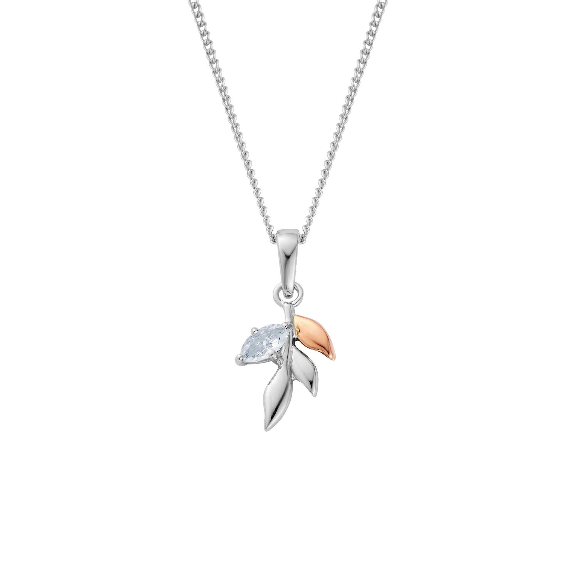 Clogau Royal Clogau Sterling Silver Leaf Pendant with Topaz