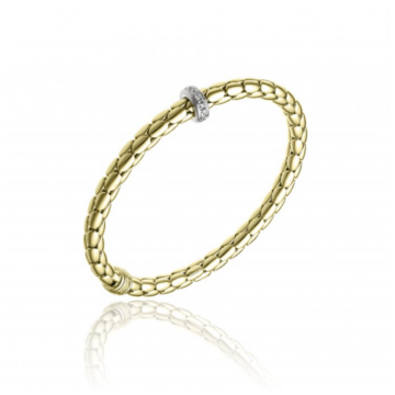 Chimento Stretch Spring 18ct Yellow Gold and Diamond Bracelet
