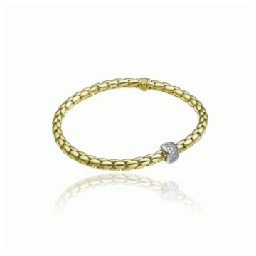 Chimento Stretch Spring 18ct Yellow Gold and Diamond Bracelet