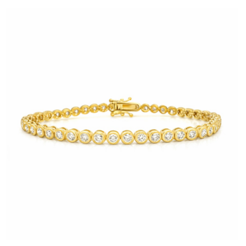 Diamond 2.03ct and Yellow Gold Rub-Over Line Bracelet